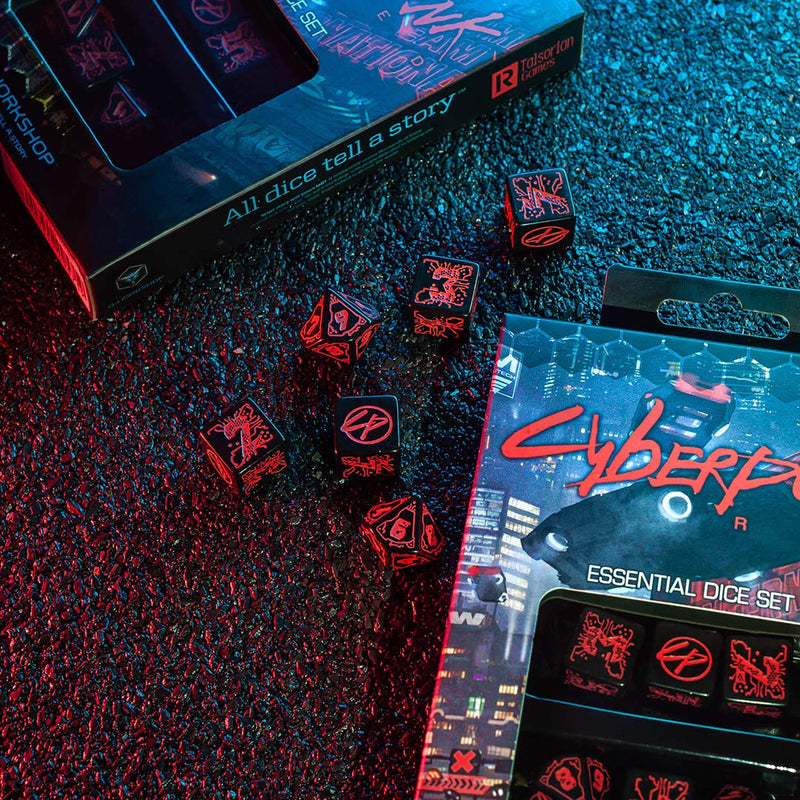 Q-Workshop Cyberpunk Red Essential Dice Set Black