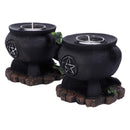 Set of Two Ivy Cauldron Witches Candle Holders 11cm Holder 5