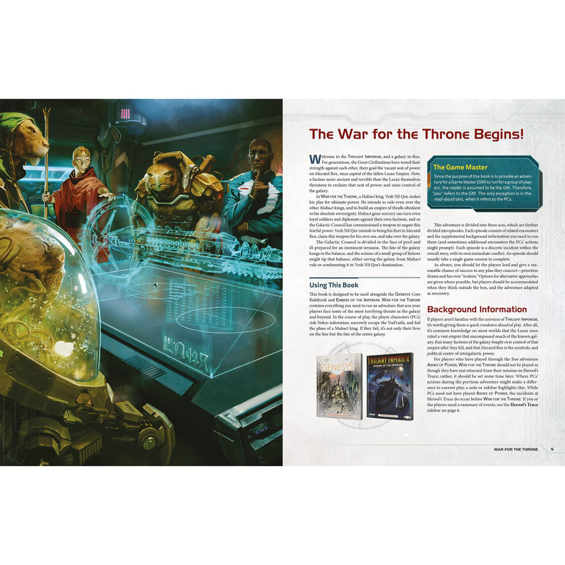 Genesys Roleplaying Game War for The Throne SOURCEBOOK - Save The Galaxy in an Epic Space Adventure! Fantasy Game for Kids & Adults, Ages 14+, 2-8 Players, 1+ Hour Playtime, Made by EDGE Studio