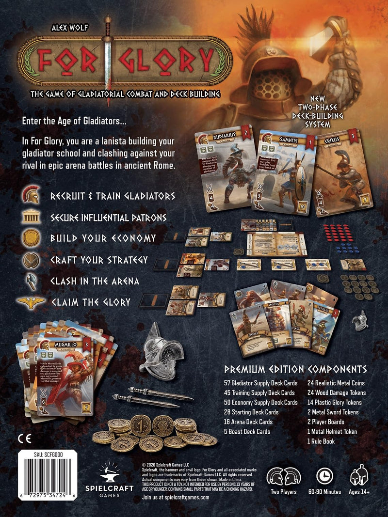 For Glory: The Game of Gladiatorial Combat and Deck Building - Premium Edition