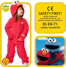 Elmo Costume Toddler Sesame Street Soft Fleece Jumpsuit