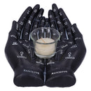 Palmists Guide Black Chiromancy Hands Candle Holder 22.3cm 1