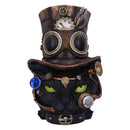 Felius Mogg Steampunk Black Cat Head Figurine 28.8cm 2