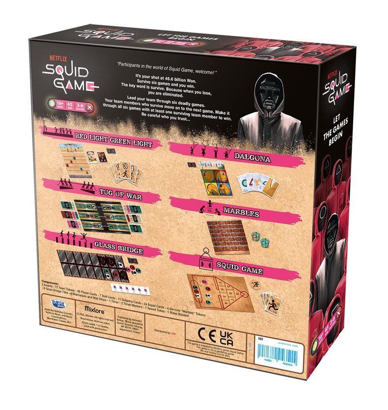 Squid Game Board Game Ages 16+ 3-6 Players 45 Minutes Playing Time