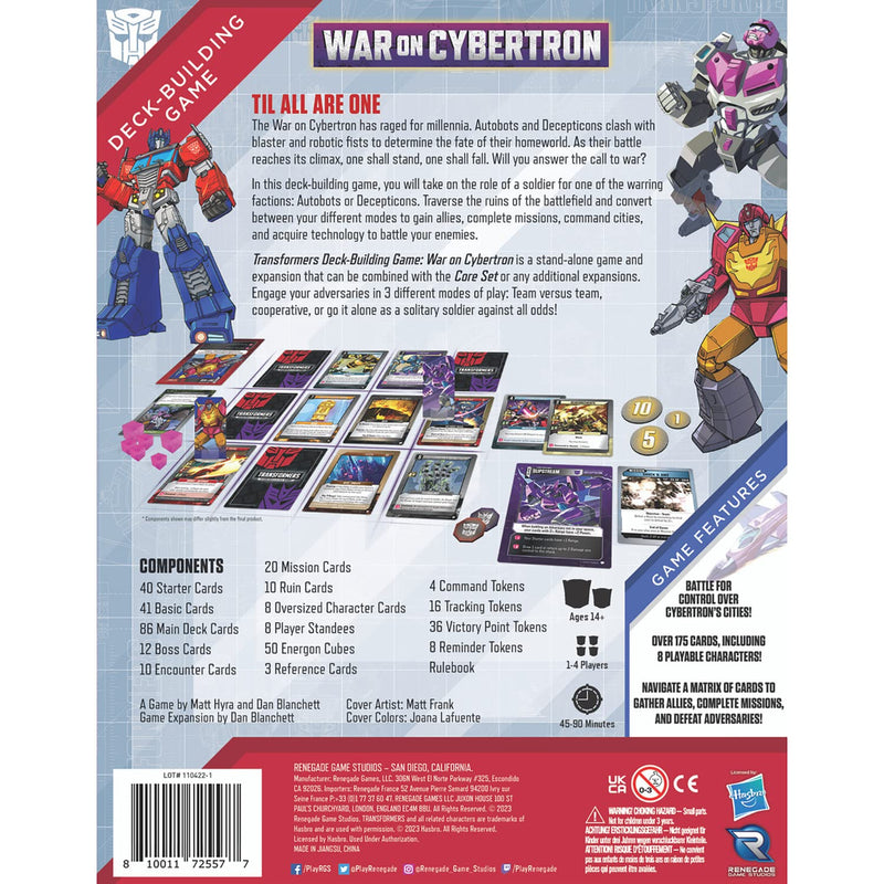 Renegade Game Studios Transformers Deck-Building Game: War On Cybertron - Stand Alone Game & Expansion, Ages 14+, 1-4 Players, 45-90 Min