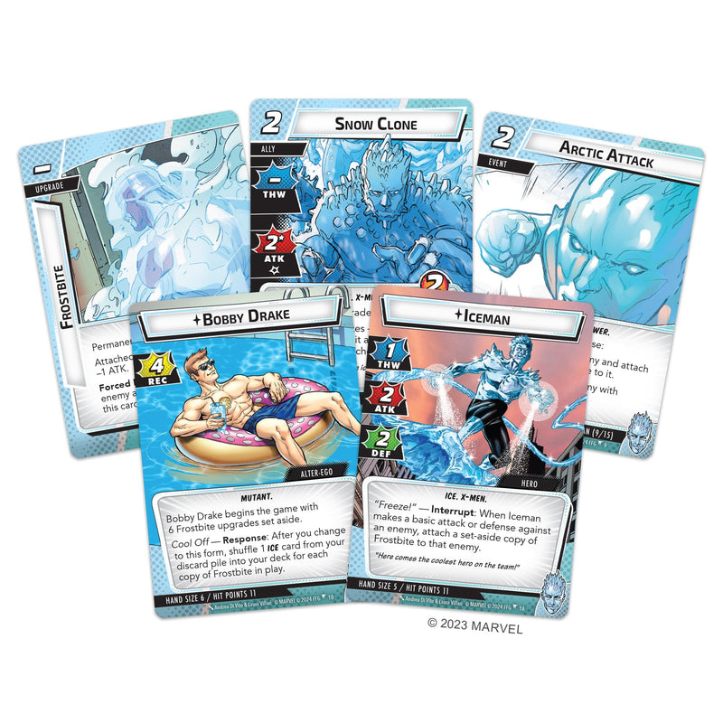 Fantasy Flight Games Marvel Champions The Card Game Iceman Hero Pack - Superhero Strategy Game, Cooperative Game for Kids and Adults, Ages 14+, 1-4 Players, 45-90 Minute Playtime