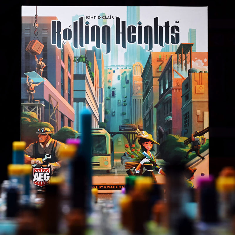 AEG Rolling Heights | Roll Your Meeples, Build The City | Push Your Luck, Pool Building Construction Game Set in The 1920's | 2-4 Players | Ages 10+