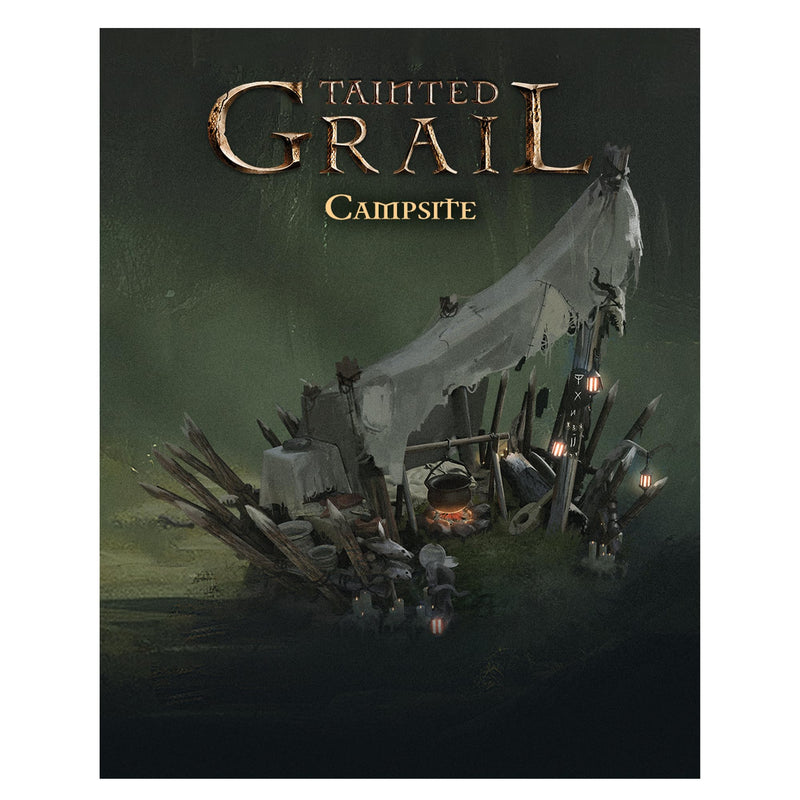 Awaken Realms Tainted Grail: Kings of Ruin Campsite Miniature Upgrade - Upgrade Your Character's Home Base! Ages 14+, 1-4 Players, 2-3 Hour Playtime, Made