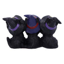 Three Wise Black Cats See No Hear Speak Evil Familiar Figurine 11.5cm 3