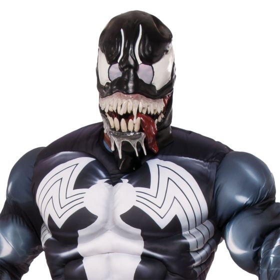 Venom Costume Mens Muscle Chest Spiderman Black Symbiote Suit