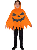 Pumpkin Poncho Orange Kids Unisex Costume 2