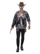 Skeleton Outlaw Costume Top Neckerchief Holster Belt Cowboy Outfit for Men 1