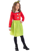 Dr Seuss The Grinch Santa Girls Costume Dress with Headband 1