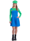 Green Plumber Costume Luigi Dress for Women 3