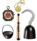 Pirate Accessories  Hook, Compass, Spyglass, Eyepatch, Necklace With Medallion 