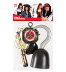 Pirate Accessories  Hook, Compass, Spyglass, Eyepatch, Necklace With Medallion 