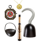 Pirate Accessories  Hook, Compass, Spyglass, Eyepatch, Necklace With Medallion 