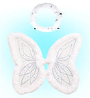 Angel Set  Bendable Marabou And Sequin Decorated Wings, Sparkling Marabou Halo 