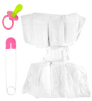 Pink Baby Set  Diaper, Pin, Pacifier 