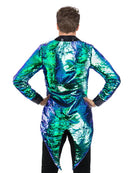Unisex Sequin Tailcoat Jacket Blue and Green