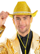 Gold Bling Rhinestone Cowboy Hat Cord and Toggle