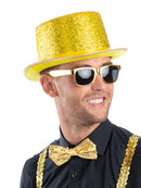 Metallic Gold Lurex Top Hat with Elastic Inner Rim