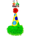 Clown Hat With Curly Wig 3 Colors Ass.