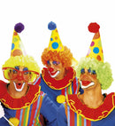 Clown Hat With Curly Wig 3 Colors Ass.