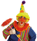 Clown Hat With Curly Wig 3 Colors Ass.