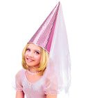 Sequin Fairy Hat With Veil Lightblue & Light Pink Ass.