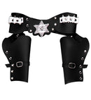 Black Deluxe Cowboy Double Pistolholster Adult Size
