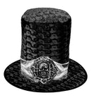 Black Velvet Skull Top Hat 24 Cm