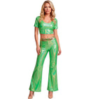 Green Holographic Fabric Top