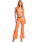Orange Holographic Fabric Top
