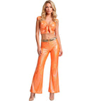 Orange Holographic Fabric Ribbon Top