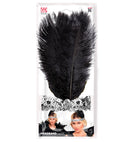 Headband The Roaring 20S Sequin With 2 Feathers & Gem Silver