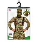 Combat Soldier  Muscle Shirt, Pants, Hooded Mask 