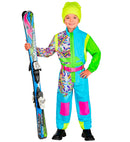 Neon Azure-Green Ski Suit  Overalls, Belt 