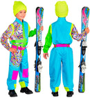 Neon Azure-Green Ski Suit  Overalls, Belt 