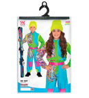 Neon Azure-Green Ski Suit  Overalls, Belt 