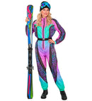 “Multicolor Animalier Leopard Ski Suit  Overalls, Belt 