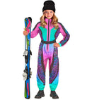 “Multicolor Animalier Leopard Ski Suit  Overalls, Belt 