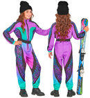 “Multicolor Animalier Leopard Ski Suit  Overalls, Belt 