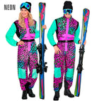 “Multicolor Animalier Leopard Ski Suit  Overalls, Belt 