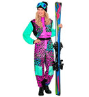“Multicolor Animalier Leopard Ski Suit  Overalls, Belt 