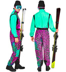 “Multicolor Animalier Leopard Ski Suit  Overalls, Belt 