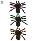 Flocked Spiders  Accents 24 Cm - 3 Colors Ass.