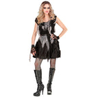 Zombie Punk  Tattered Dress Withgauze, Mesh Shirt & Fingerless Mesh Gloves 
