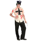 Zombie Police Officer  Blood Stained Shirt, Pants, Tattered Tie, Hat 