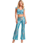 Blue Holographic Fabric Pants